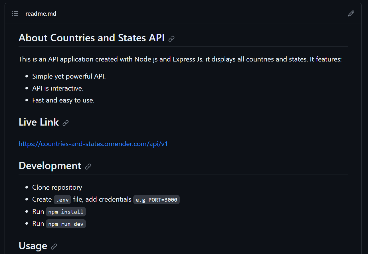 Countries & States API