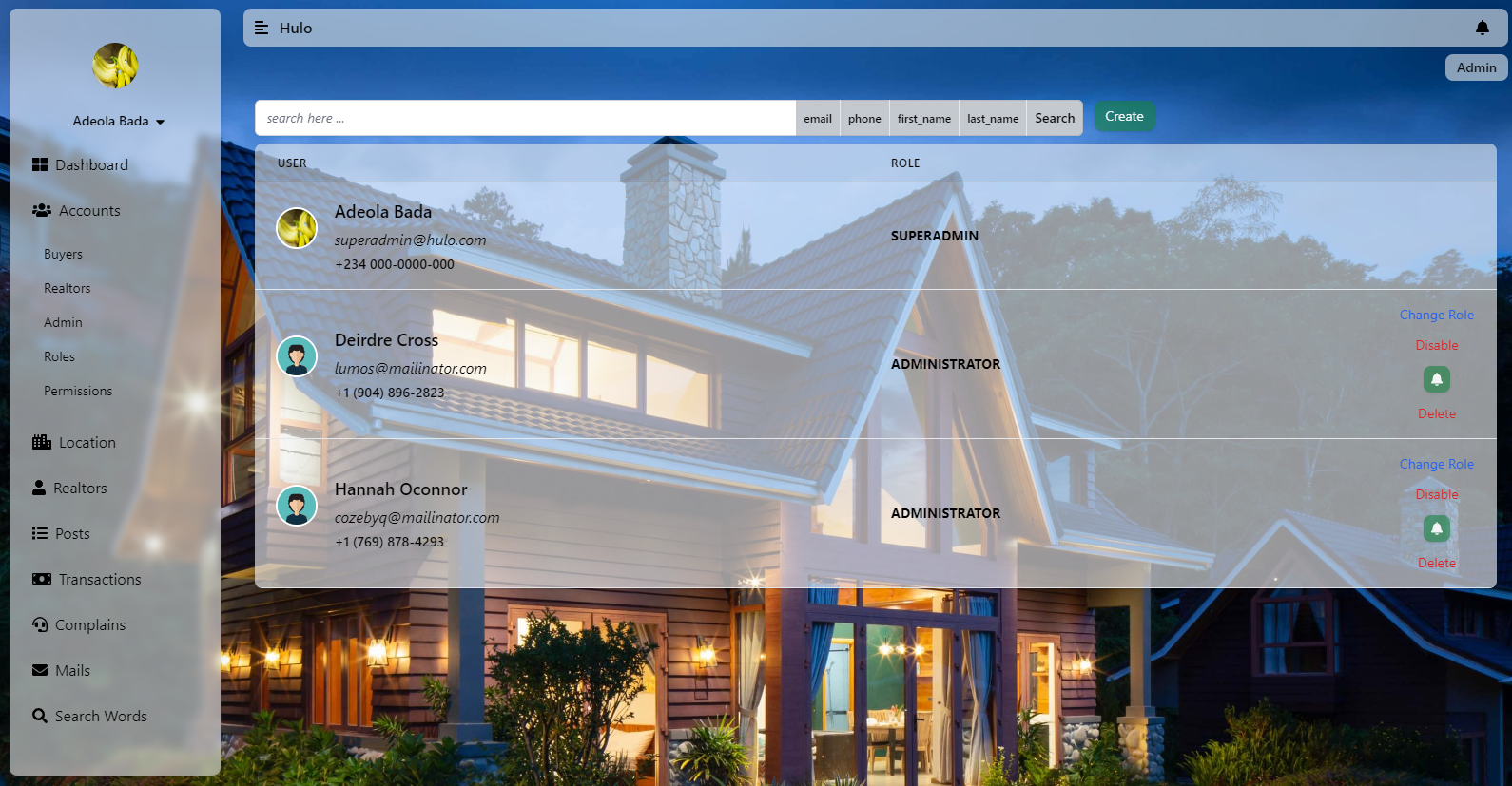 Hulo Admin Dashboard